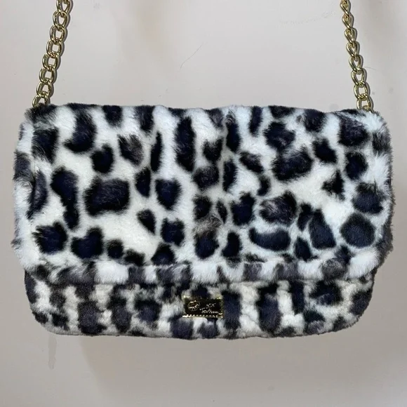 Betsey Johnson Faux Fur Leopard Print Crossbody Bag NWOT - price is firm - Picture 2 of 15